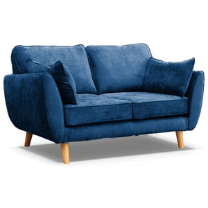 New Zinc Comfy 3+2 Seater Sofa in Graphite Blue Plush Velvet